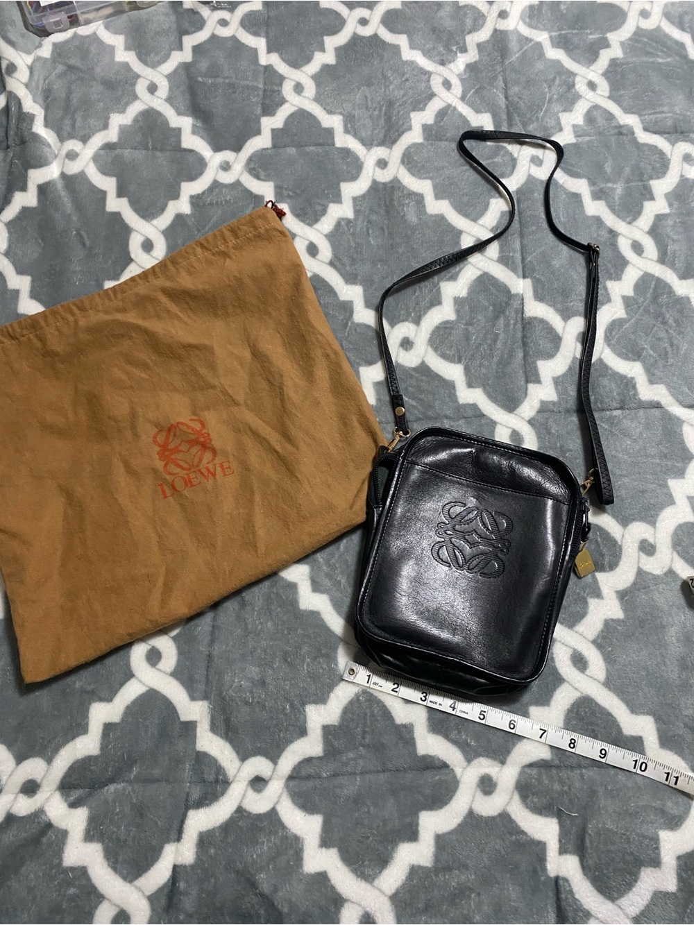 Authentic loewe crossbody black purse bag